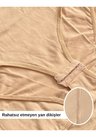 Alya Underwear Kadın Ip Askılı Çıtçıtlı Body, Modal - Pamuk Karışımlı, Kancalı , 2'li Paket, Siyah Ten Bej