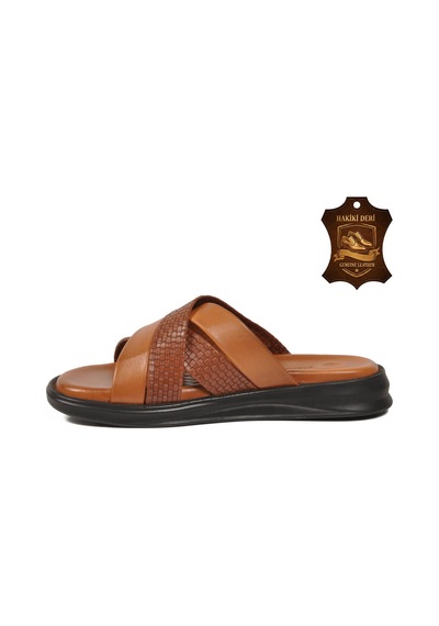 Pierre Cardin Taba Hakiki Deri Erkek Terlik Pc-7336 M