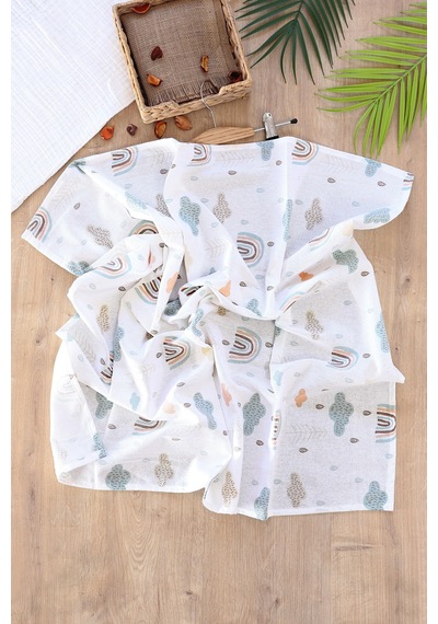 Kız Erkek Bebek Unisex Pazen Kundak Battaniye Stl6596 Beyaz - Fuşya