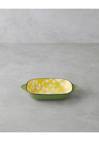 English Home Plantopia Porselen Kayık Tabak 22x12 Cm Sarı-yeşil Sarı-yeşil