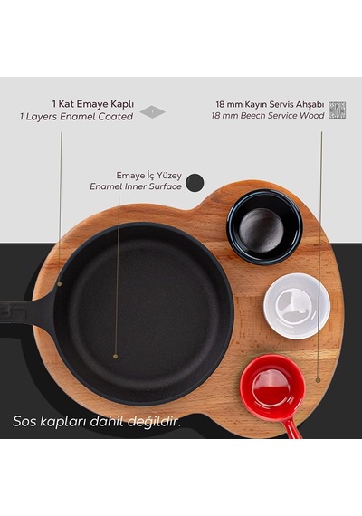 Lava Sahan Yuvarlak Ahşap Stand Siyah Mat 16 Cm Eco K44 Gümüş