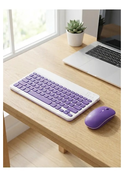 Tablet Ve Bilgisayar İçin Kablosuz Bluetooth Klavye Ve Dongle Lı Mouse Seti