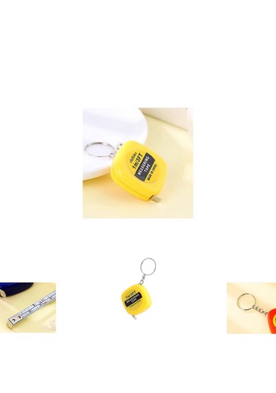 1 M 100 Cm Lik Lacivert Mini Metre Anahtarlık 1 Adet Ebat: 3,3 Cm X 3,3 Cm Sarı Renk 1 M