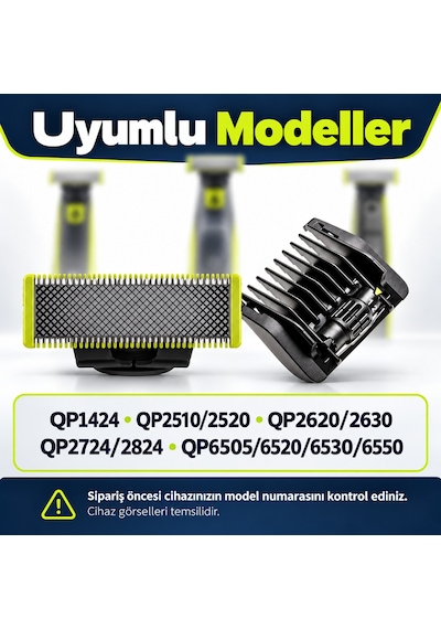 Phi Lips One Blade Qp2510/2520, Qp2620/2630, Qp2724/2824 Modelleriyle Uyumlu Bıçak + 5 İ 1 Arada Tar