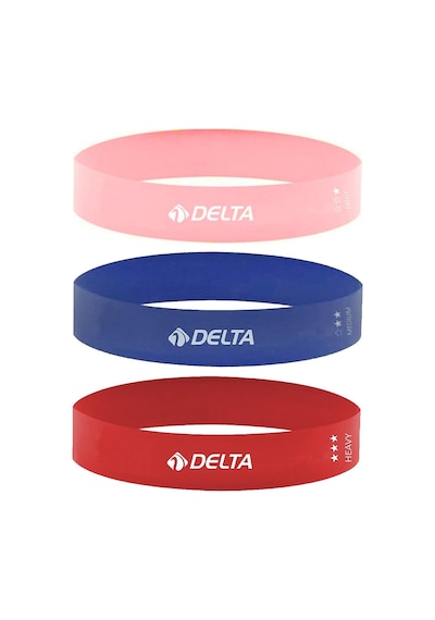 Delta Latex 3'lü Aerobik Pilates Direnç Egzersiz Bandı Squat Çalışma Lastiği (Uç Kısmı Kapalı)