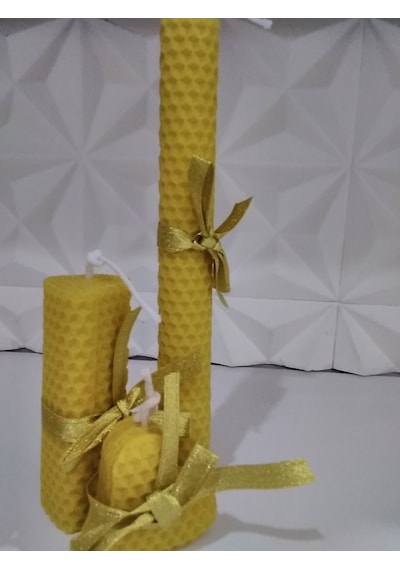 Doğal Balmumu 3 Lü Set Sarı