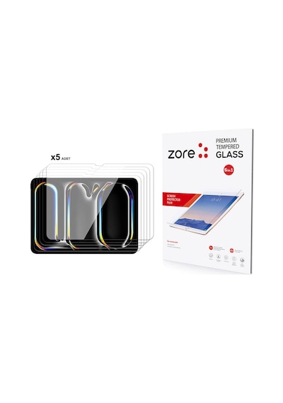 Zore Apple Uyumlu iPad 11 Pro 2024 Ata 5in1 Tablet Temperli Cam Ekran Koruyucu-şeffaf