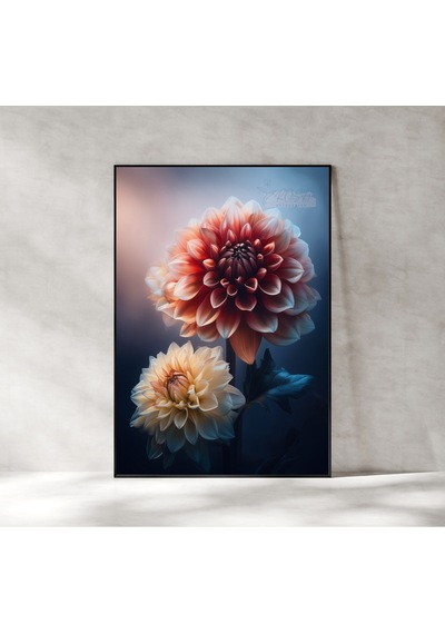 Çerçevesiz Poster - Dijital Baskı - Dahlia - Yıldız Çiçeği