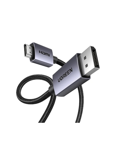 Ugreen 4k 1080p 120hz Displayport 1.2 To Hdmı 1.4 Örgülü Kablo, 5m, 35845