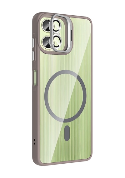 Galaxy Uyumlu A07 Kılıf Standlı Ve Kamera Lens li Mkst Etro Kapak - Derin Mor Derin Mor