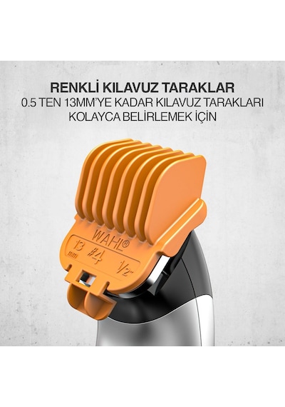 Wahl 9893 Color Trim Beard 8 Renkli Kılavuz Taraklı Şarjlı Sakal Kesme Makinesi