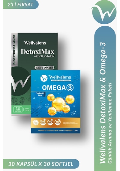Günlük Wellness Paketi Omega 3 30 Softjel + Detoximax 30 Kapsül Özel Paketi
