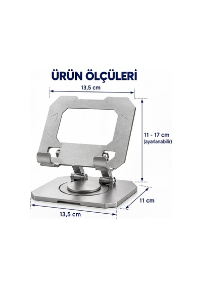 360 Döner Ayarlanabilir Metal Tablet Ve Telefon Standı, Ust1