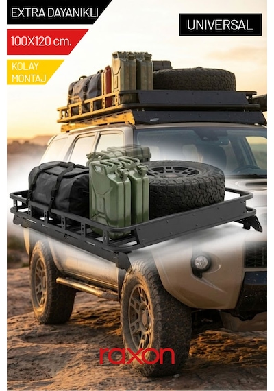 Universal Off Road Pnd Serisi Tavan Üstü Sepet 100x120cm. Dayanıklı Yük Taşıma Sistemi