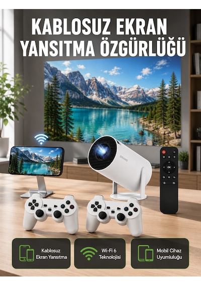 Taşınabilir Çok Fonksiyonlu Projeksiyon - Oyun, Sunum, Netflix Ve Eğitim İçin Yeni Nesil