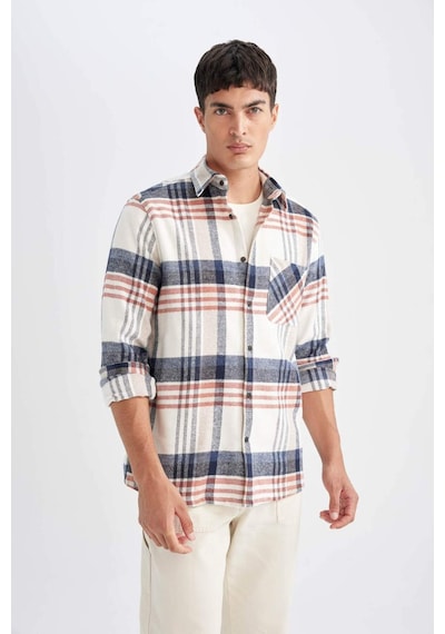 DeFacto Regular Fit Kareli Oduncu Flanel Uzun Kollu Gömlek D4180AX24WNER98