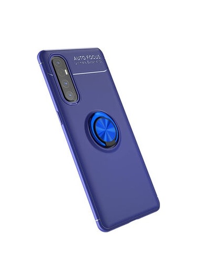 Oppo Reno 3 Pro 5g Kılıf Yüzüğü Stant Ve Araç Tutucu Olabilen Şık Esnek Premium Silikon Kapak Ryc/ravel Mavi