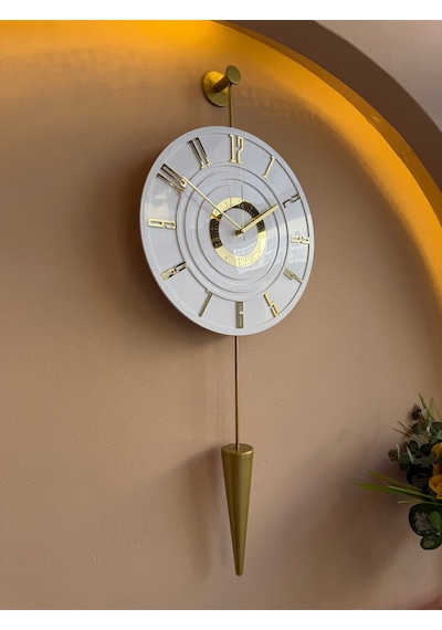 Metaquartz Aksesuar Gold - Galileo - Elegant Series Ledli Duvar Saati Gold