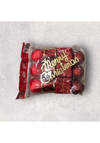 Yeni Yıl Yılbaşı Noel Çam Ağacı Süsü Lüx 13 Parça Orta Boy