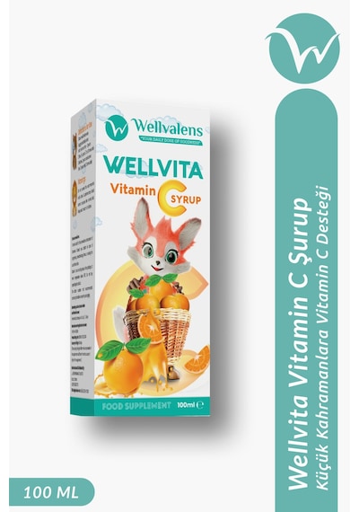 Wellvalens Wellvita Vitamin C Şurup 100 Ml - Çocuklar İçin C Vitamini Takviyesi - Portakal Aromalı Sıvı Form