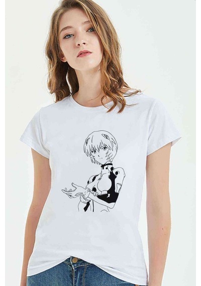 Anime Baskılı Beyaz Kadın Tshirt (534306696)