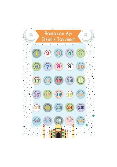 Ramazan Ayı Sticker Oyun Ve Etkinlik Seti, 5 Li Set Çocuklar İçin Ramazan Süsleme Ve Etkinlik Seti3 Dijital Baskı