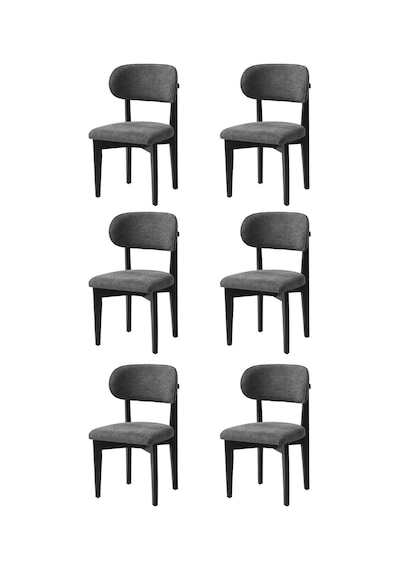 Nergis Sandalye Ahşap Gürgen 6 Li Set Cafe,restaurant,mutfak,salon,yemek Odası Sandalyesi Siyah