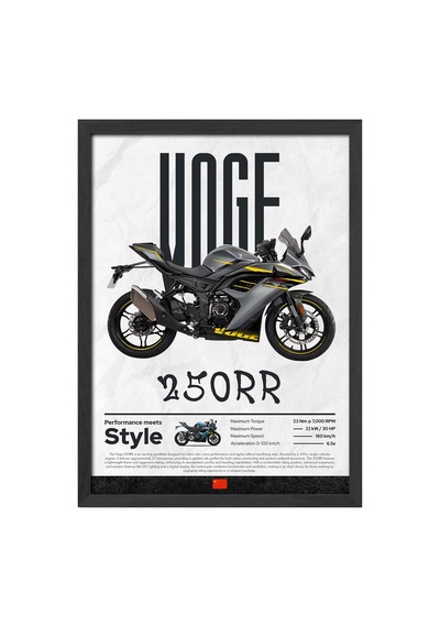 Voge 250 Rr Siyah Ahşap Çerçeveli Poster, Dekoratif Motosiklet Duvar Tablosu
