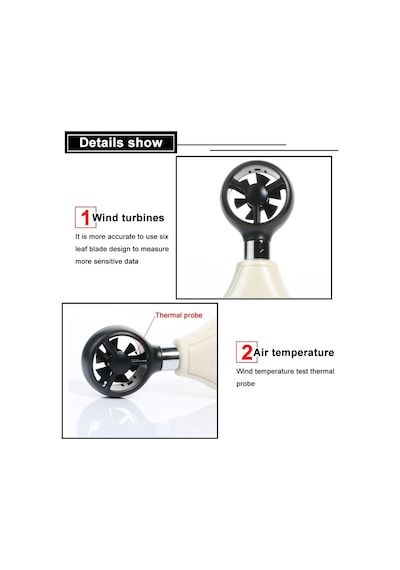 Benetech Dijital Elektronik Anemometre Gm816a Beyaz