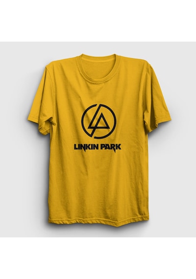 Presmono Unisex Logo Linkin Park T-shirt Sarı