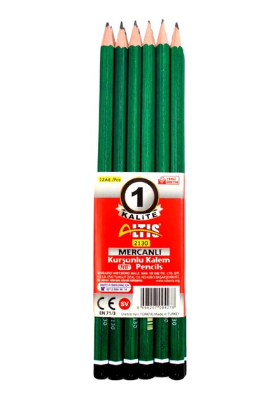 Altıs 12 Li Kurşun Kalem+Kırmızı Kalemi+Tam Boy Kuru Boya Kalemi
