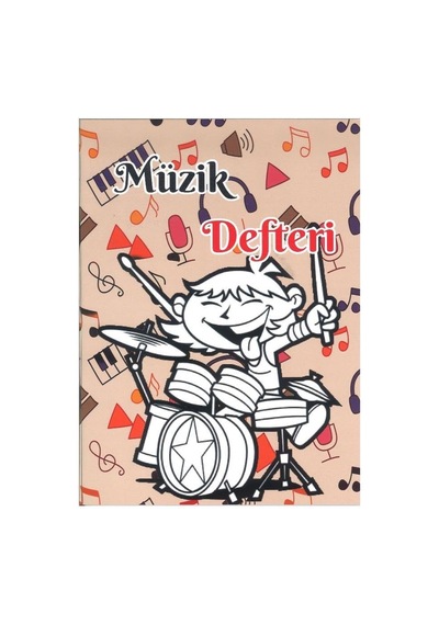 Müzik Defteri Büyük Boy A4 40 Yaprak Karton Kapak Sol Anahtarlı Kareli Müzik Defteri 1 Adet Ten