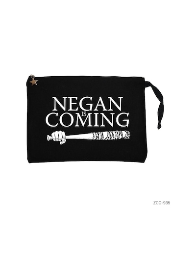 Zepplin Giyim The Walking Dead Negan Is Coming Siyah Clutch Astarlı Cüzdan
