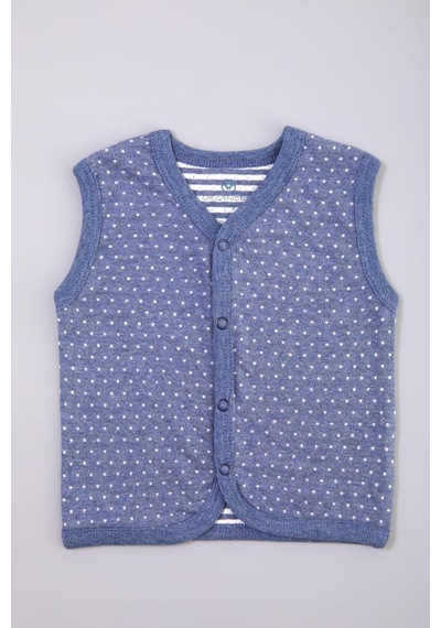 Organicera Organik Bebek Yelek , Indigo Melange İndigo