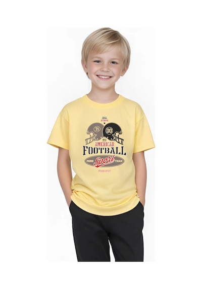 Panios Kids Erkek Çocuk Kısa Kollu T-shirt Sarı