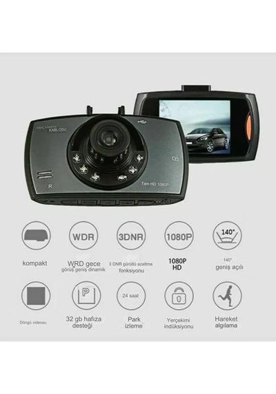 Geniş Açı, Gece Görüş, Döngü Kayıt İle 1080p Kamera Video Kaydedi