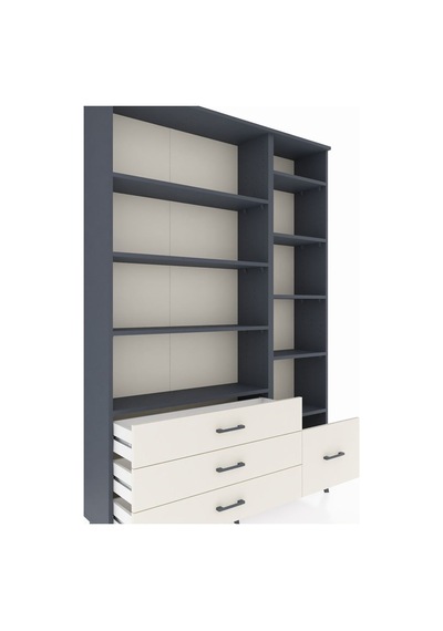 Arges Dolap 9 Raflı 4 Çekmeceli 132x30x195 Antrasit-antrasit/aytaşı Antrasıt/aytası Arges Dolap 9 Raflı 4 Çekmeceli 132x30x195 Antrasit-antrasit/aytaşı Antrasıt/aytası