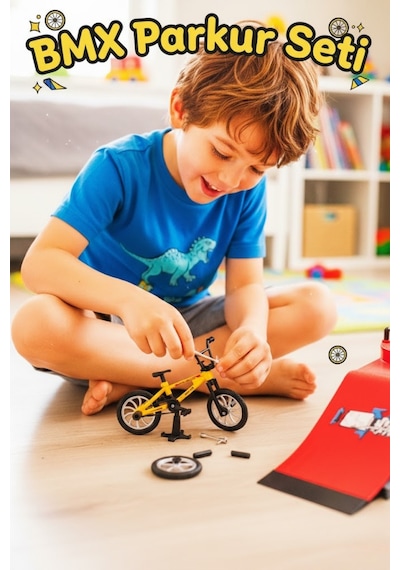Craftivio Parkurlu Ve Sök Tak Aksesuarlı Mini Bmx Bisiklet Oyun Seti 3+ Yaş Çok Renkli