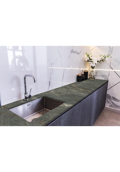 Tezgah Üstü Fayans Kaplama Folyosu Mutfak Tezgahı Kaplama Natural Black Marble