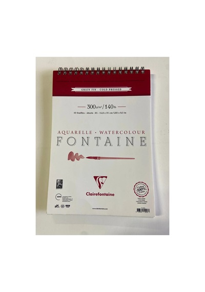 Clairefonraine Fontaine A5 300gr 10yp Üstten Spiralli %100 Pamuk Sulu Boya Defteri / 32413