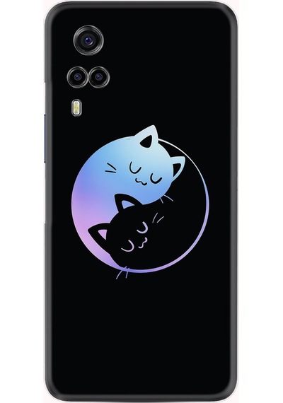 Vivo Y53S Kılıf Silikon Desen Love Cats 1604
