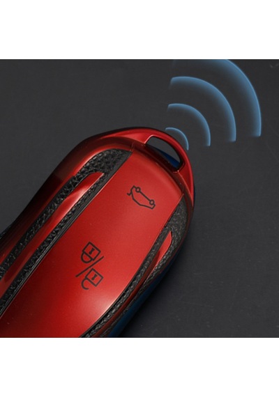 Tesla Model Y Model 3 Anahtarlık Anahtar Muhafaza Kabı Kırmızı