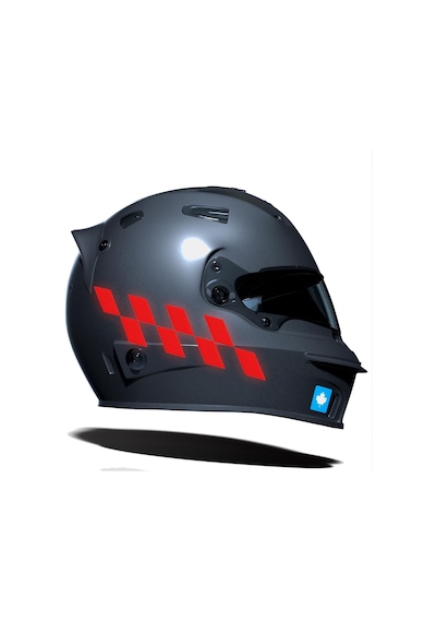 Reflektif Kırmızı Damalı Kask Motosiklet Sticker Takımı Çınar Extreme