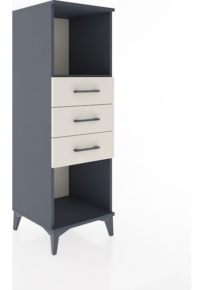 Hyperion Dolap Tek Raflı 3 Çekmeceli 44x44x134 Antrasit-aytaşı Antrasit