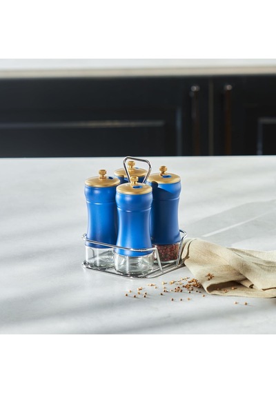 Blue 5 Parça Cam Baharat Takımı Açık Bej