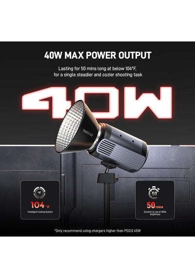 Photoolex Q40c 40w App Kontrollü Rgb Taşınabilir Cob Video Işığı - Ls-199pl