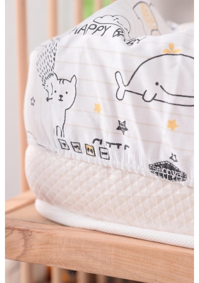 Baby %100 Pamuk Happy Bebek Nevresim Takımı - Beyaz