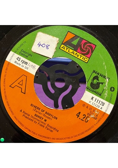 Boney M. - Rivers Of Babylon / Brown Girl İn The Ring - Atlantic Uk Baskı 45'lik