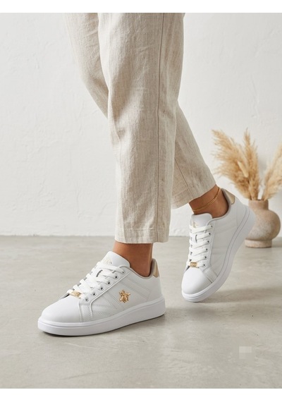 Hayo Rebeca Kadın Düz Taban Demir Aksesuarlı Rahat Konforlu Sneaker Ayakkabı Beyaz - Altın Hayo Rebeca Kadın Düz Taban Demir Aksesuarlı Rahat Konforlu Sneaker Ayakkabı Beyaz - Altın