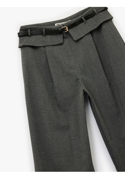 Koton Viskon Karışımlı Kemer Detaylı Geniş Paça Kumaş Pantolon Antrasit 6wal40030ıw Antrasit Koton Viskon Karışımlı Kemer Detaylı Geniş Paça Kumaş Pantolon Antrasit 6wal40030ıw Antrasit